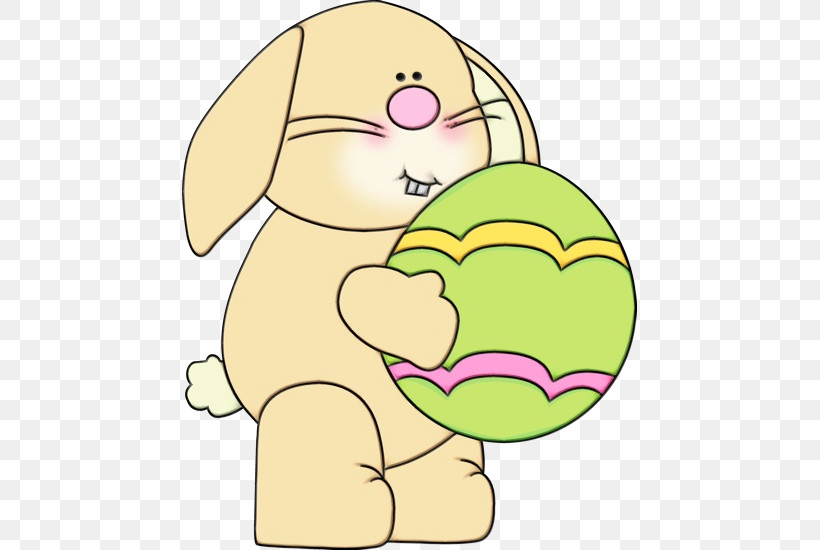 Easter Bunny, PNG, 455x550px, Watercolor, Cartoon, Easter Bunny, Easter Egg, Green Download Free