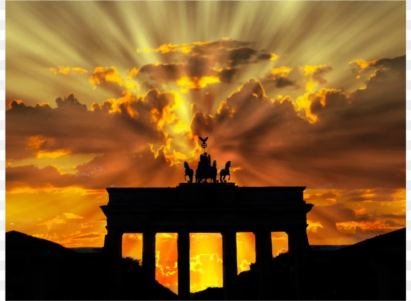 Brandenburg Gate Sunset Dawn Dusk Twilight, PNG, 800x601px, Brandenburg Gate, Afterglow, Atmosphere, Berlin, Cloud Download Free