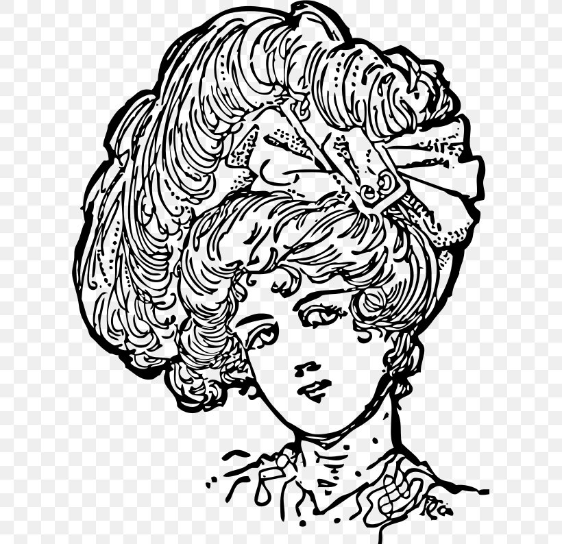 Hair Clip Art, PNG, 610x794px, Hair, Art, Artwork, Black And White, Drawing Download Free