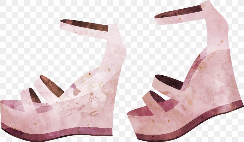 High-heeled Footwear Watercolor Painting Designer, PNG, 2400x1399px, Highheeled Footwear, Beige, Creativity, Designer, Drawing Download Free