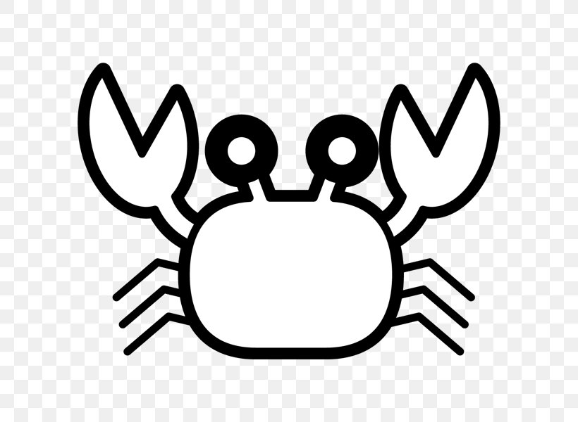 Crab Clip Art Drawing Illustration Food, PNG, 600x600px, Crab, Area, Black, Black And White, Cartoon Download Free
