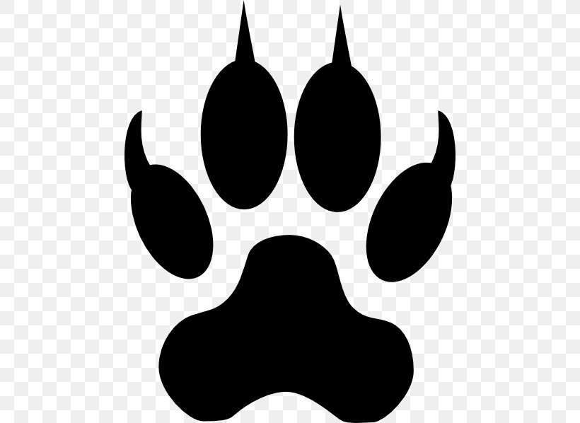 Dog Panthera Paw Clip Art, PNG, 468x598px, Dog, Black, Black And White, Claw, Decal Download Free