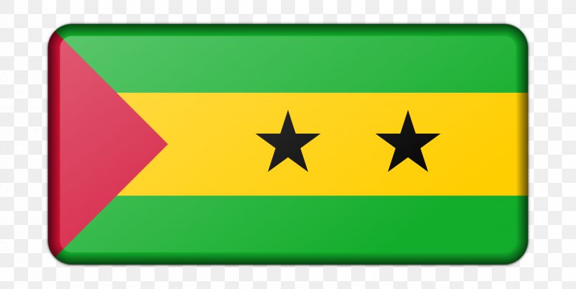 Flag Of São Tomé And Príncipe Príncipe Island Vector Graphics Image, PNG, 2400x1203px, Flag, Area, Grass, Green, Royaltyfree Download Free