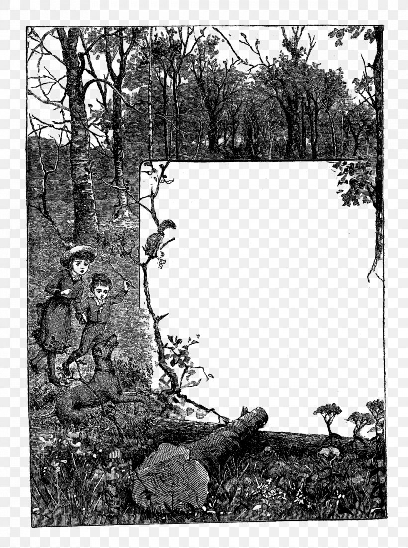 Picture Frames Black And White Digital Stamp Postage Stamps, PNG, 1189x1600px, Picture Frames, Birch, Black And White, Branch, Child Download Free