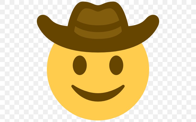 Emoji Cowboy Hat Emoticon Smiley, PNG, 512x512px, Emoji, Cowboy, Cowboy Hat, Emojipedia, Emoticon Download Free