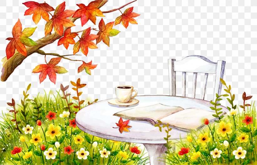 Coffee Cafe Autumn Leaf Color Tree, PNG, 1191x765px, Coffee, Book, Flora, Floral Design, Floristry Download Free