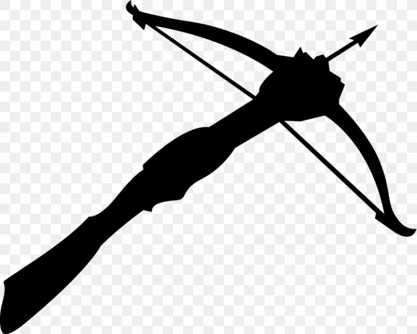 Crossbow Ranged Weapon Bow And Arrow Clip Art, PNG, 850x680px, Crossbow, Arbalest, Archery, Black And White, Bow And Arrow Download Free