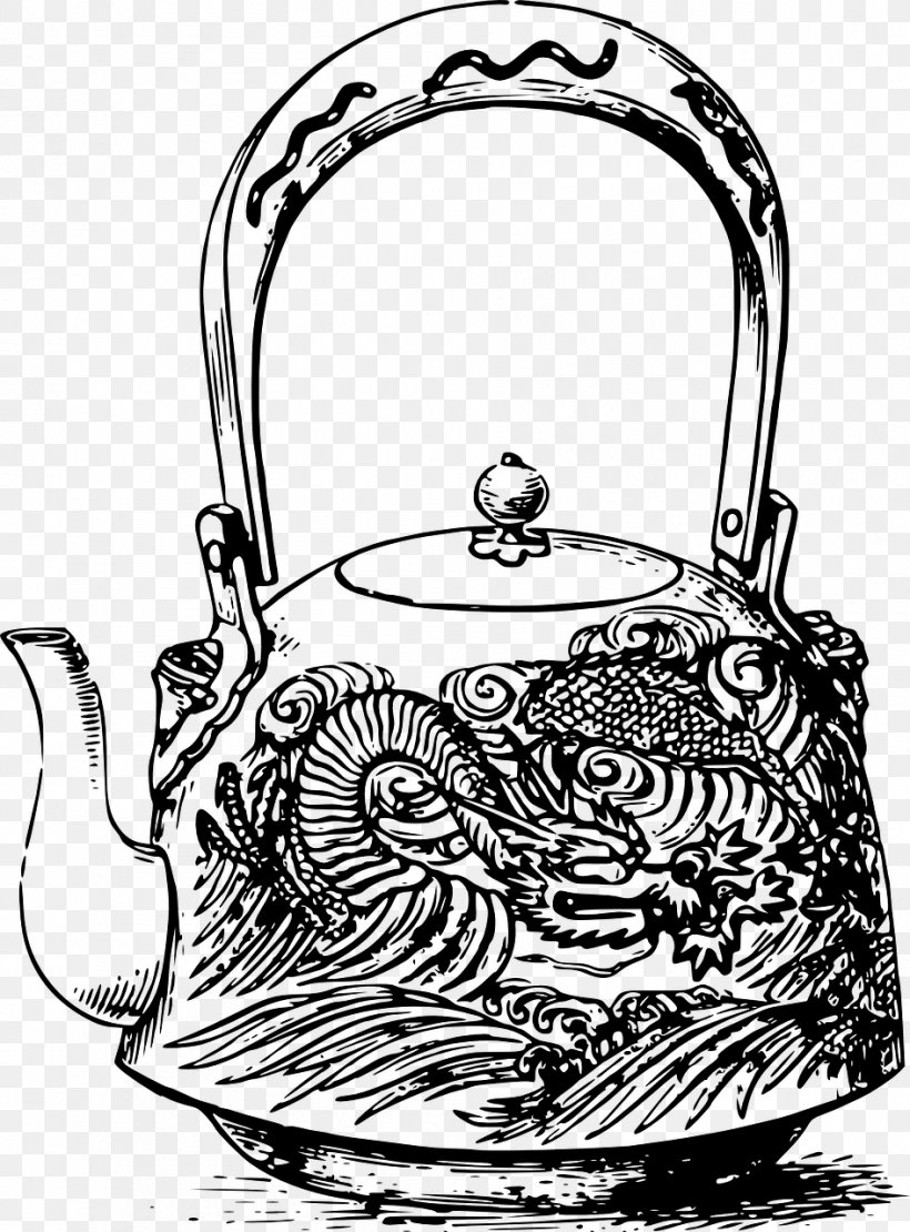 Teapot Teacup Clip Art, PNG, 945x1280px, Tea, Artwork, Black And White, Cookware And Bakeware, Drawing Download Free