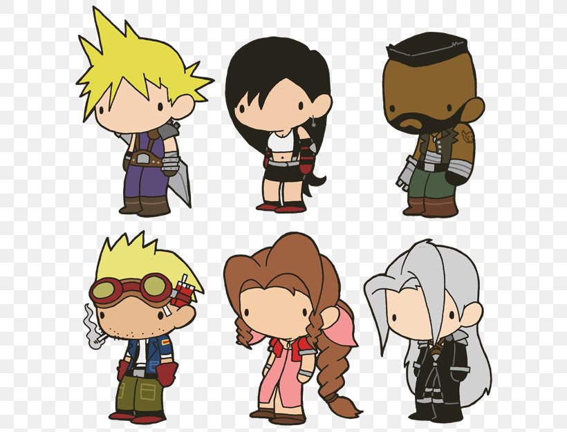 Barret Wallace Aerith Gainsborough Cloud Strife Sephiroth Tifa Lockhart, PNG, 610x625px, Watercolor, Cartoon, Flower, Frame, Heart Download Free