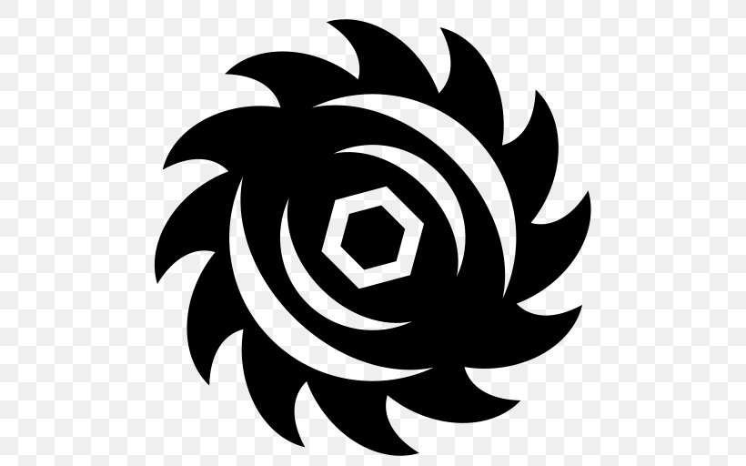 Symbol Circular Saw Black & White, PNG, 512x512px, Symbol, Black And White, Black White, Blade, Circular Saw Download Free