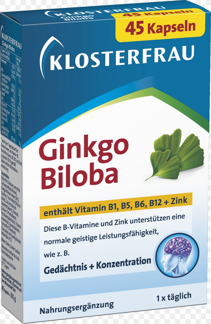 Dietary Supplement Ginkgo Biloba Klosterfrau Healthcare Group Capsule Extract, PNG, 1120x1720px, Dietary Supplement, Capsule, Dmdrogerie Markt, Extract, Ginkgo Biloba Download Free