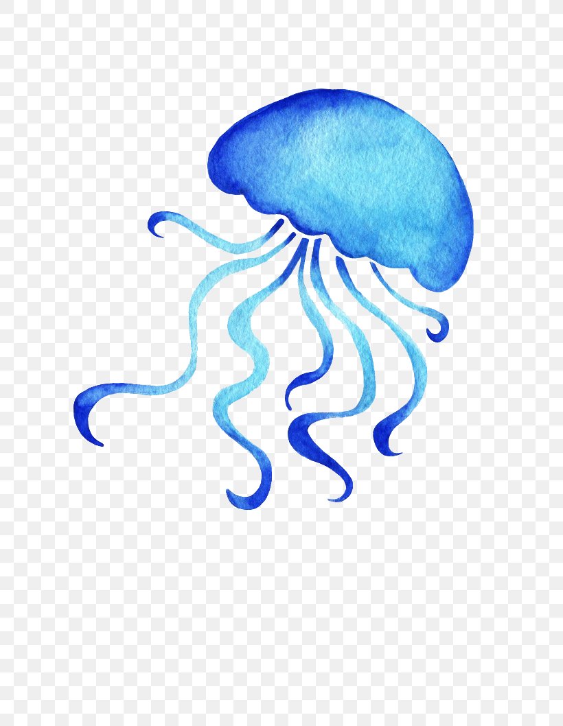 Jellyfish Image Watercolor Painting Cartoon, PNG, 674x1058px, Jellyfish, Cartoon, Cdr, Cephalopod, Electric Blue Download Free