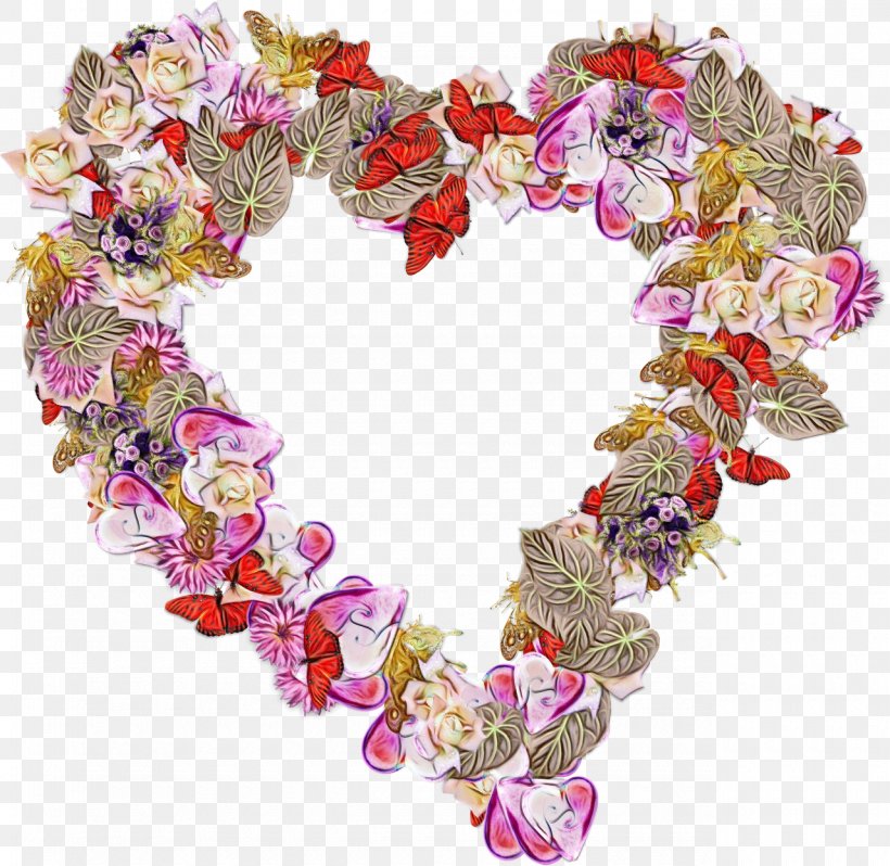 Valentine's Day, PNG, 1280x1246px, Watercolor, Fashion Accessory, Flower, Heart, Lei Download Free