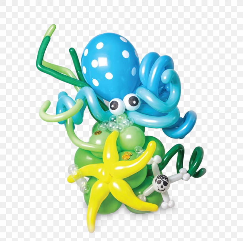 Octopus Figurine Balloon Turquoise Body Jewellery, PNG, 1024x1014px, Octopus, Animal, Animal Figure, Balloon, Body Jewellery Download Free