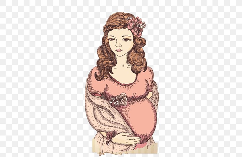 Pregnancy Temperament Illustration, PNG, 400x533px, Watercolor, Cartoon, Flower, Frame, Heart Download Free