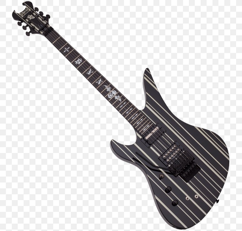 Bass Guitar Electric Guitar Schecter Guitar Research シェクターSchecter 1741 Synyster GATES Custom-S, Black/Silver, PNG, 743x785px, Bass Guitar, Acoustic Electric Guitar, Acousticelectric Guitar, Avenged Sevenfold, Electric Guitar Download Free