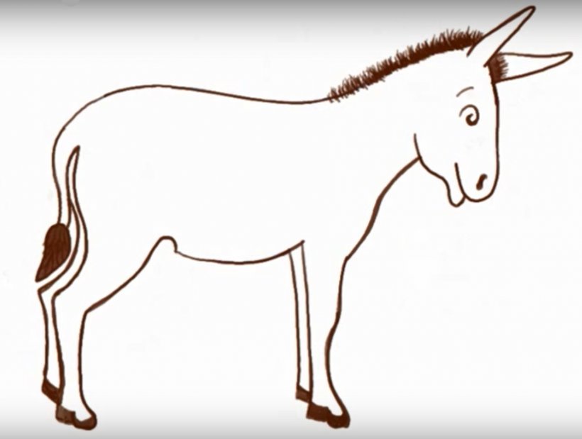 Donkey Drawing Cartoon How-to, PNG, 1810x1368px, Donkey, Art, Cartoon, Cattle Like Mammal, Coloring Book Download Free