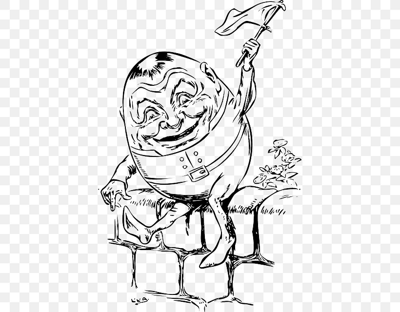 Humpty Dumpty Nursery Rhyme All The King's Men Clip Art, PNG, 417x640px, Humpty Dumpty, Art, Artwork, Black And White, Cartoon Download Free