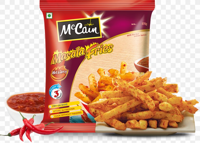 French Fries McCain Foods Samosa Tandoori Chicken Frozen Food, PNG, 973x701px, French Fries, Condiment, Convenience Food, Crispiness, Cuisine Download Free