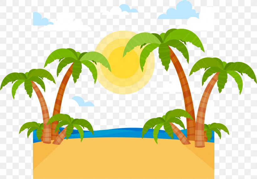 Euclidean Vector Arecaceae Beach Tropics, PNG, 2438x1701px, Beach, Animation, Area, Cartoon, Clip Art Download Free