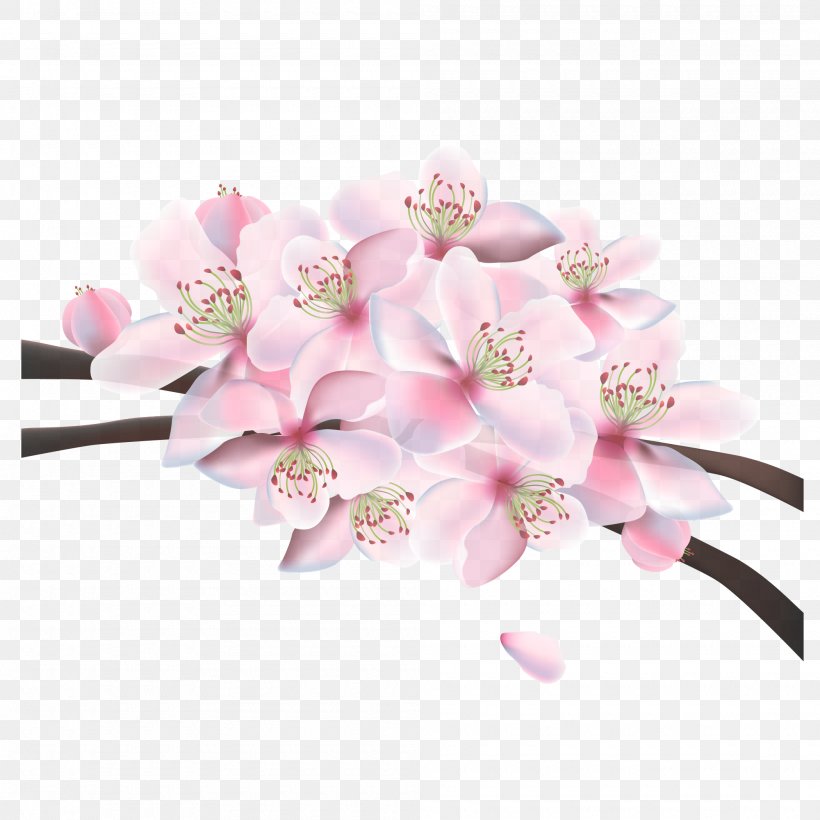 Pink Floral Design Cherry Blossom, PNG, 2000x2000px, Pink, Artificial Flower, Blossom, Cerasus, Cherry Blossom Download Free