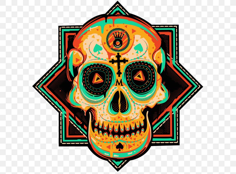 Skull Art Calavera Death Day Of The Dead, PNG, 596x606px, Skull, Art, Artist, Bone, Calavera Download Free