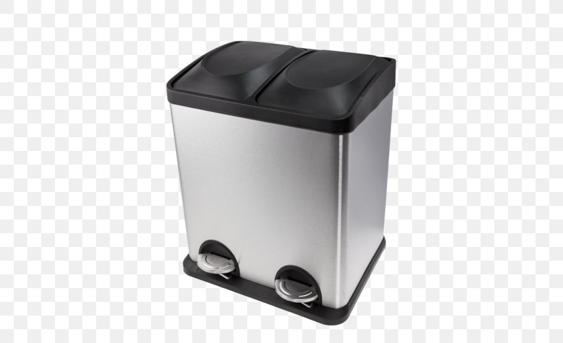 Rubbish Bins & Waste Paper Baskets Waste Sorting Stainless Steel, PNG, 500x500px, Paper, Kitchen Paper, Material, Pedaal, Rectangle Download Free