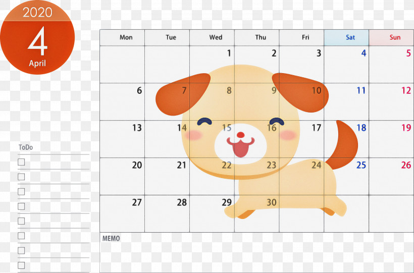 April 2020 Calendar April Calendar 2020 Calendar, PNG, 3000x1982px, 2020 Calendar, April 2020 Calendar, April Calendar, Cartoon, Line Download Free
