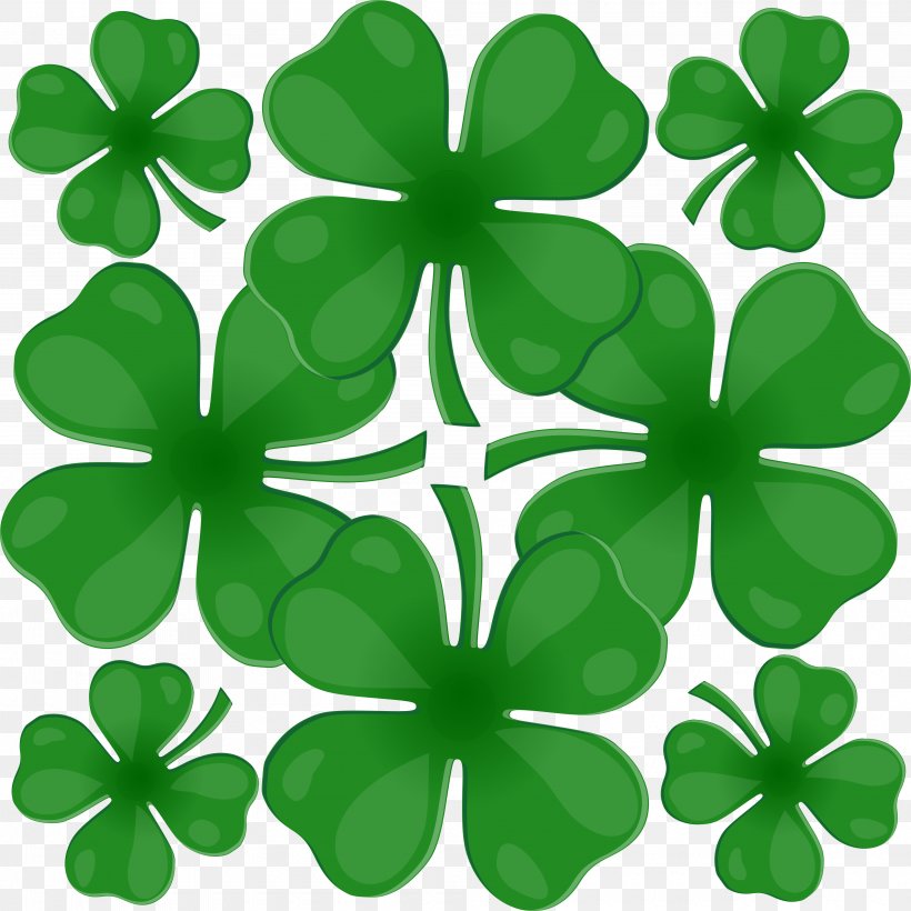 Four-leaf Clover Shamrock Clip Art, PNG, 4000x4000px, Fourleaf Clover, Clover, Description, Flower, Flowering Plant Download Free