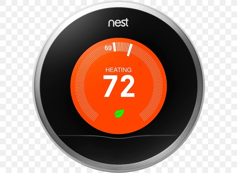 Nest Learning Thermostat Nest Labs Programmable Thermostat Smart Thermostat, PNG, 600x600px, Nest Learning Thermostat, Brand, Central Heating, Ecobee, Electronics Download Free