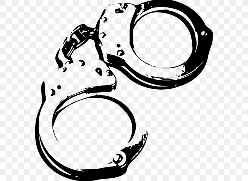 Handcuffs Clip Art, PNG, 588x600px, Handcuffs, Artwork, Auto Part, Black And White, Body Jewelry Download Free