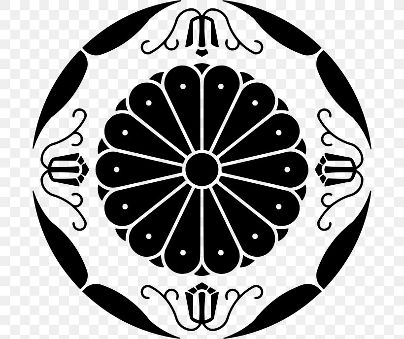 Imperial House Of Japan Lambang Bunga Seruni Mon Crest, PNG, 688x688px, Japan, Black, Black And White, Chrysanthemum, Chrysanthemum Grandiflorum Download Free
