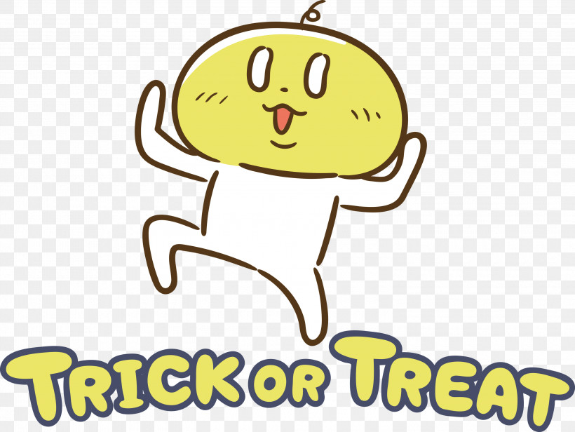 TRICK OR TREAT Happy Halloween, PNG, 3000x2257px, Trick Or Treat, Behavior, Cartoon, Emoticon, Geometry Download Free