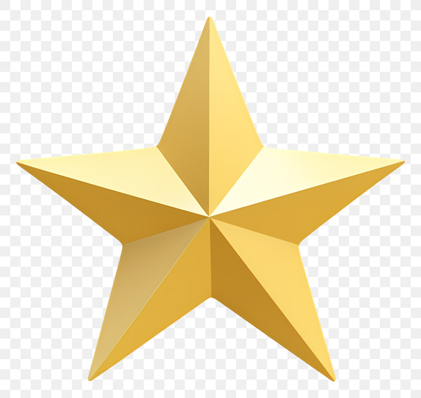 Gold Star - Bright Golden Star Decoration PNG
