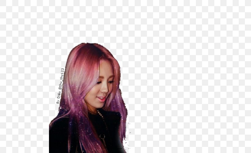 Hyoyeon Black Hair Hair Coloring Purple Ombré, PNG, 500x500px, Watercolor, Cartoon, Flower, Frame, Heart Download Free