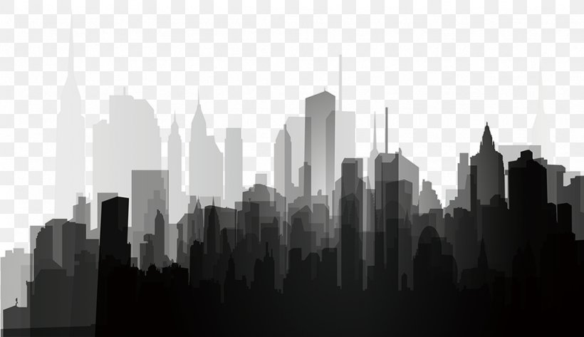 Image Clip Art Silhouette Vector Graphics, PNG, 1024x591px, Silhouette, Black And White, Building, City, Cityscape Download Free