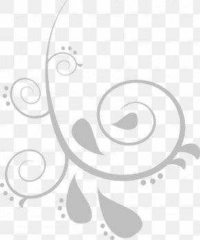 Silver Swirls - White Silver Clip Art PNG