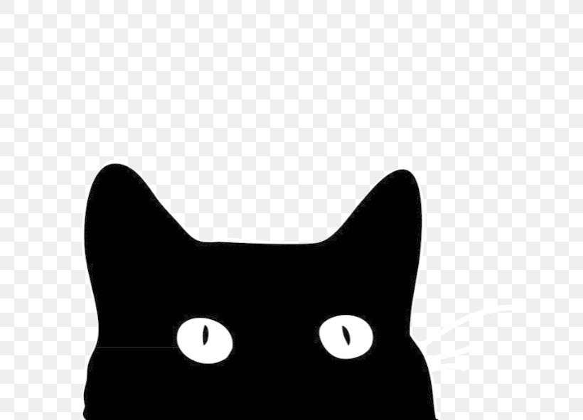Black Cat Domestic Short-haired Cat Whiskers Kitten, PNG, 635x591px, Black Cat, Animal, Art, Black, Black And White Download Free