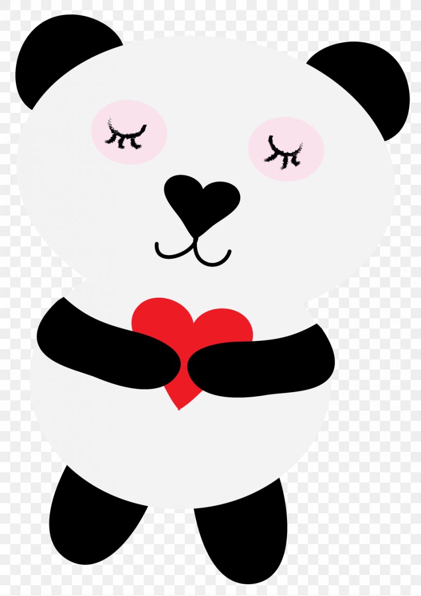 Giant Panda Bear Valentine's Day Drawing Clip Art, PNG, 927x1313px, Watercolor, Cartoon, Flower, Frame, Heart Download Free