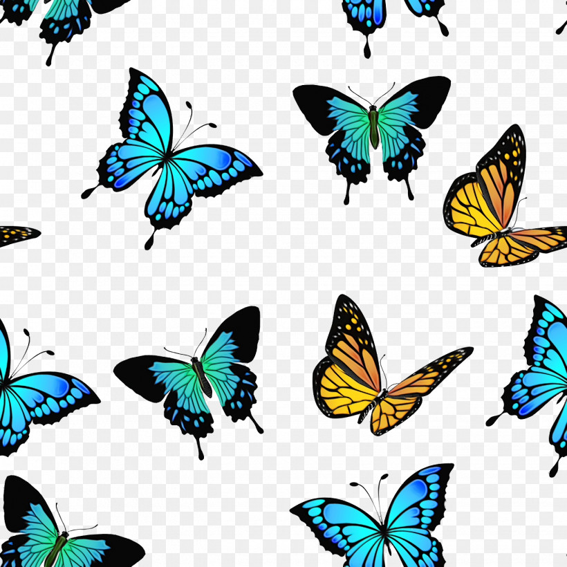 Monarch Butterfly, PNG, 1440x1440px, Watercolor, Brushfooted Butterflies, Monarch Butterfly, Paint, Symmetry Download Free