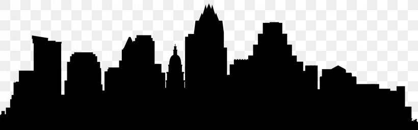 Austin Skyline Silhouette Royalty-free, PNG, 4116x1289px, Austin, Black And White, City, Cityscape, Daytime Download Free