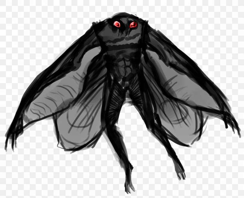 Point Pleasant Mothman, PNG, 1175x957px, Point Pleasant, Black And White, Drawing, Fictional Character, Flatwoods Monster Download Free