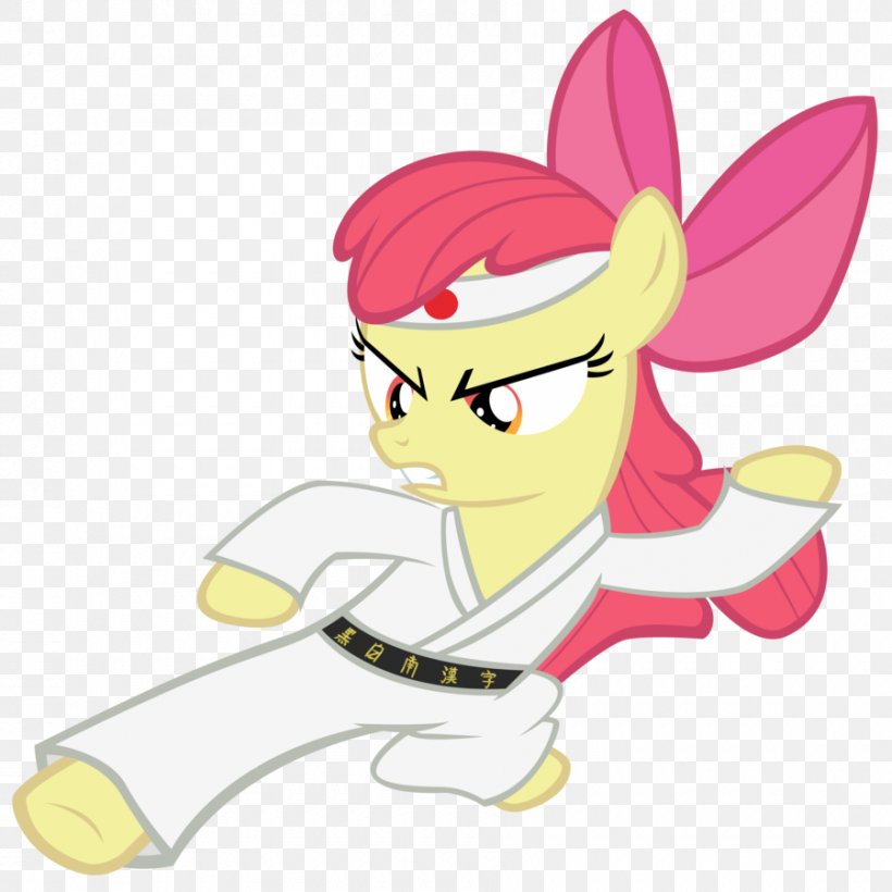 Pony Apple Bloom Rainbow Dash Karate Martial Arts, PNG, 900x900px, Watercolor, Cartoon, Flower, Frame, Heart Download Free