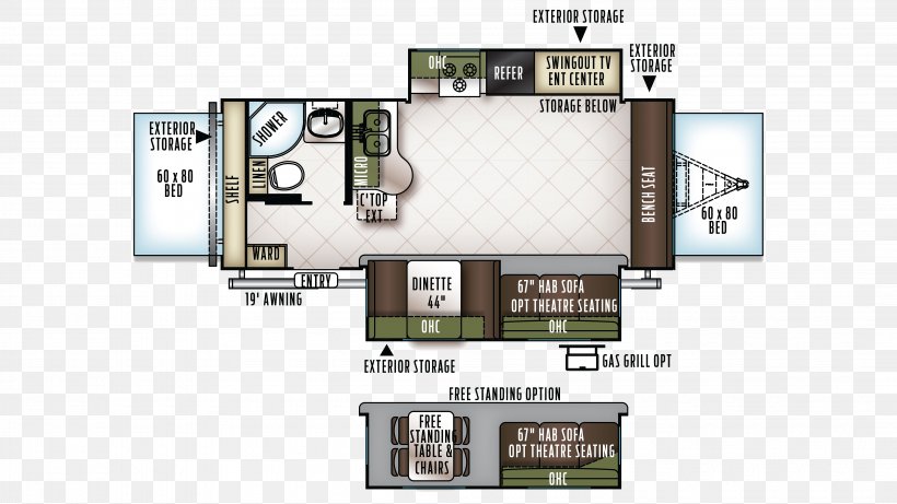 Campervans Forest River Caravan RVT.com Floor Plan, PNG, 4225x2376px, Campervans, Area, Bed, Camping, Camping World Download Free