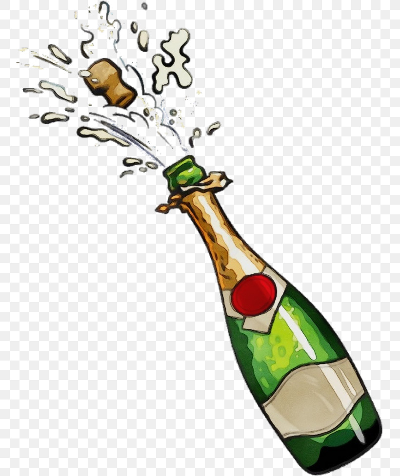 Champagne, PNG, 753x977px, Watercolor, Alcohol, Alcoholic Beverage, Bottle, Champagne Download Free