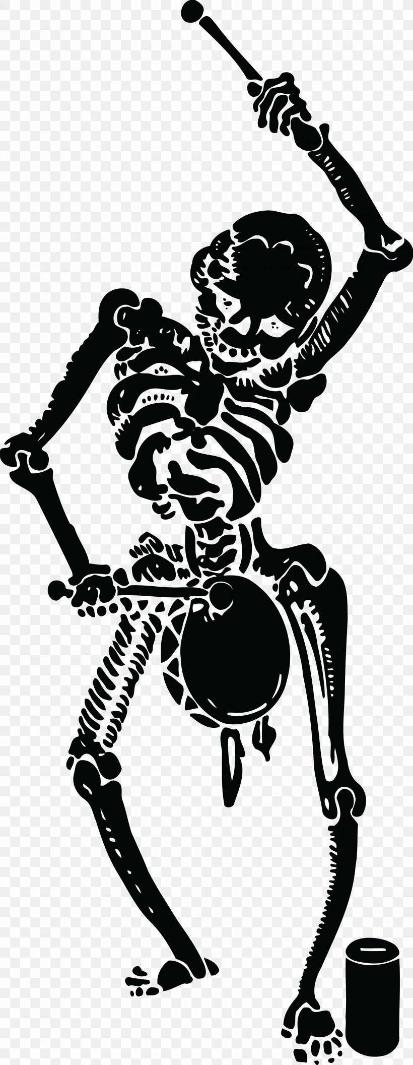 Skeleton Clip Art, PNG, 3104x8000px, Skeleton, Art, Autocad Dxf, Black And White, Drawing Download Free