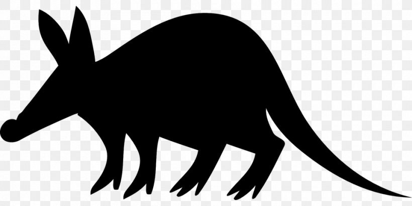 Aardvark Silhouette Drawing Clip Art, PNG, 960x480px, Aardvark, Black And White, Computer, Dog Like Mammal, Drawing Download Free