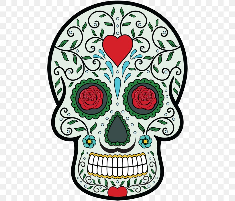 Calavera Mexican Cuisine Skull And Crossbones Day Of The Dead Death, PNG, 493x700px, Calavera, Art, Bone, Calaca, Cut Flowers Download Free