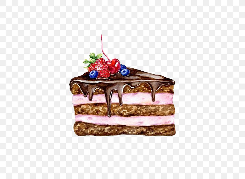 Torte Chocolate Cake Food Drawing Illustration, PNG, 600x600px, Torte, Art, Baking, Cake, Chocolate Cake Download Free