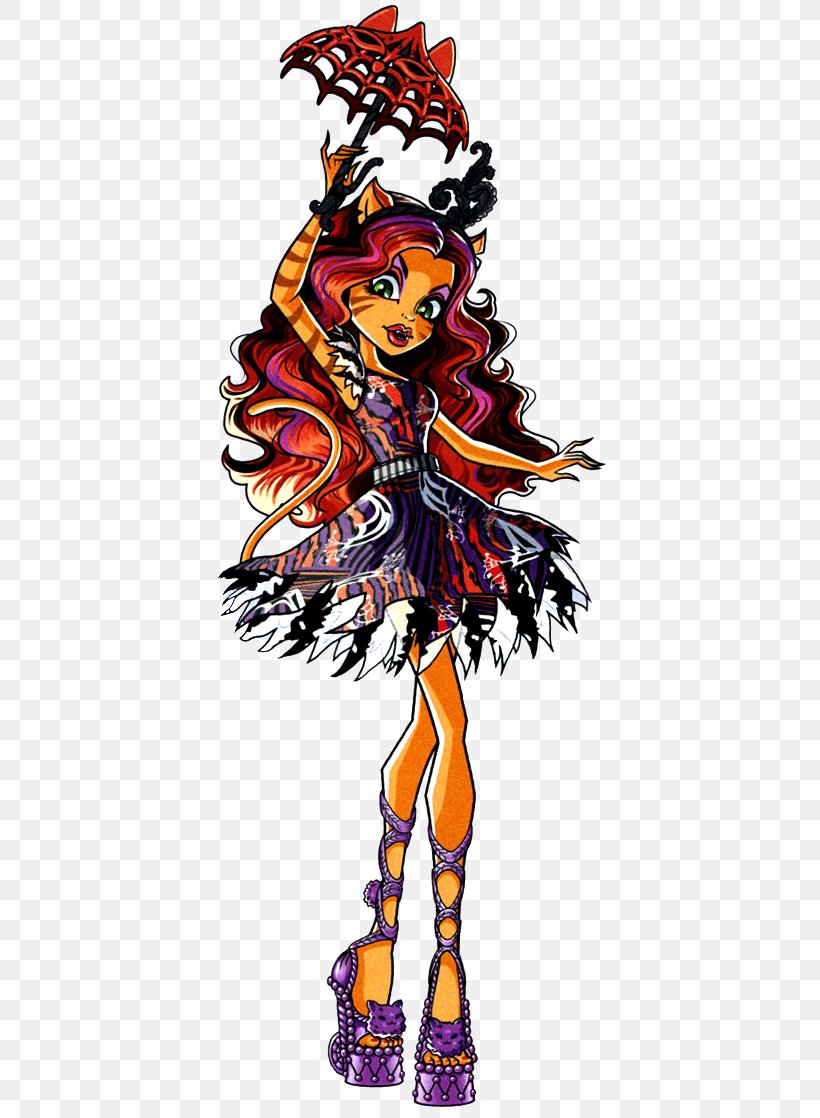 Monster High Freak Du Chic Toralei Monster High Original Gouls CollectionClawdeen Wolf Doll Toy, PNG, 413x1118px, Monster High, Art, Coloring Book, Costume Design, Count Dracula Download Free